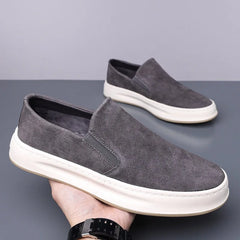 New High-quality Men's Suede Leather Loafers, Handmade Sliding Sleeves, Casual Driving Shoes, Business Sports Shoes, Moccasin