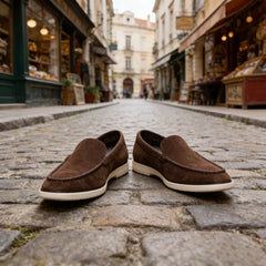 2025 Deer Leather Casual Men's Shoes Big Size 48 Versatile Comfortable Work Shoes Driving Loafers Suede Leather Formal Flats